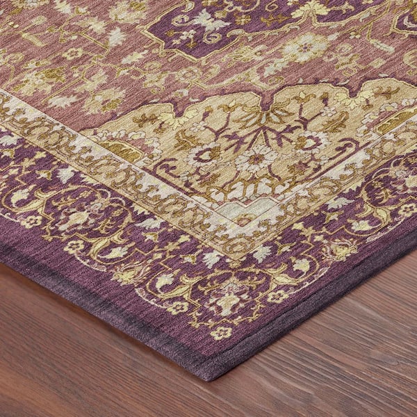 Chantille Machine Washable Indoor/Outdoor Abstract ACN2854 Eggplant 3 ft. x 5 ft. Area Rug