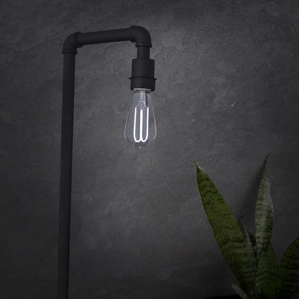 40-Watt Equivalent ST19 Dimmable M-Shape Filament Clear Glass E26 Vintage Edison LED Light Bulb, Daylight 5000K