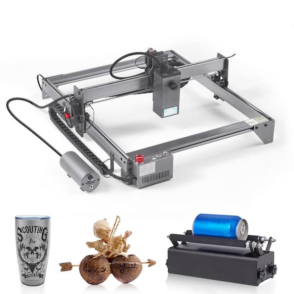 20 W Laser Engraver, 15.7 x 15.7 in. Working Area, 10000 mm/min Speed, Compressed Spot with Rotary Roller