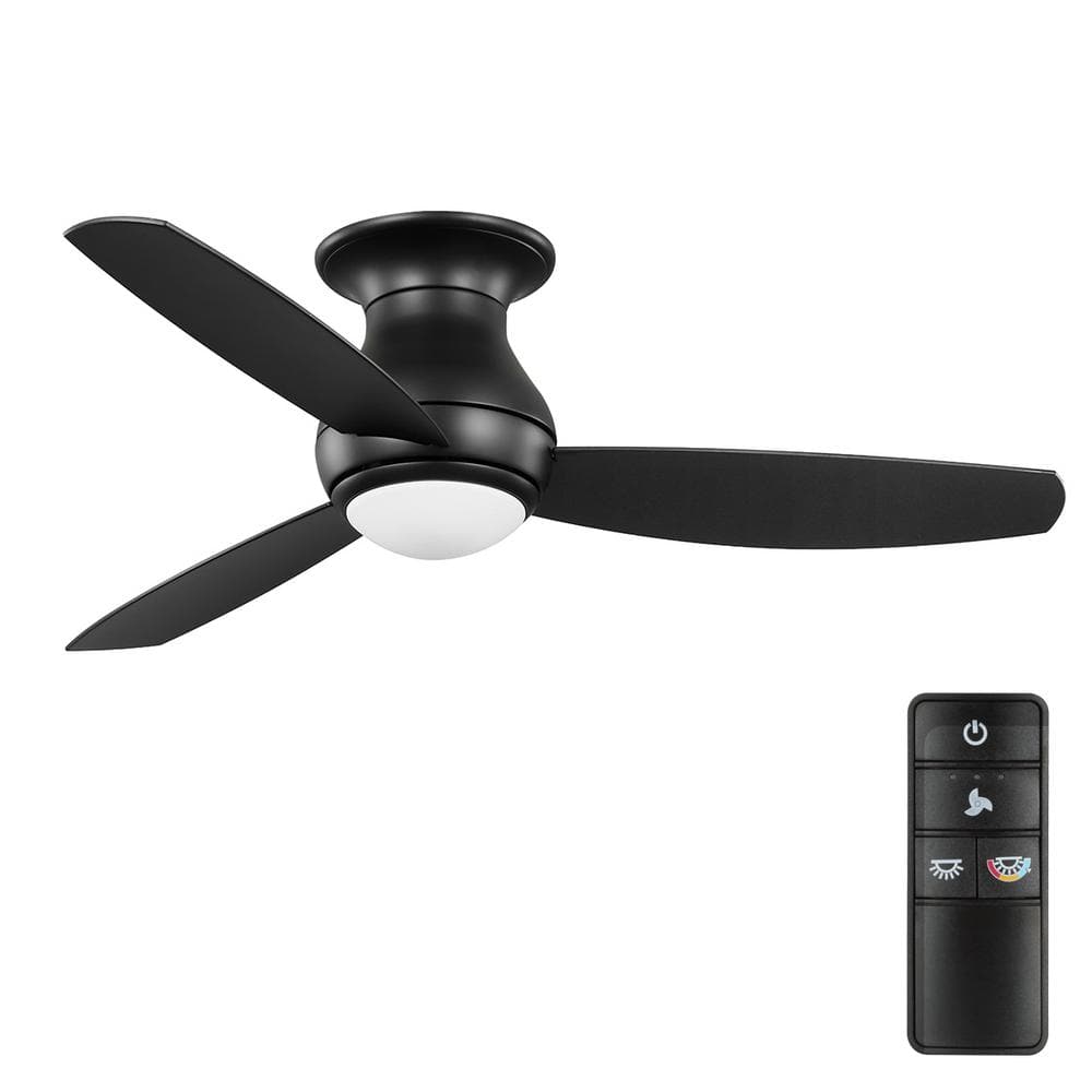 Kathy Ireland Redondo 52 in. Covered Outdoor Matte Black Ceiling Fan ...