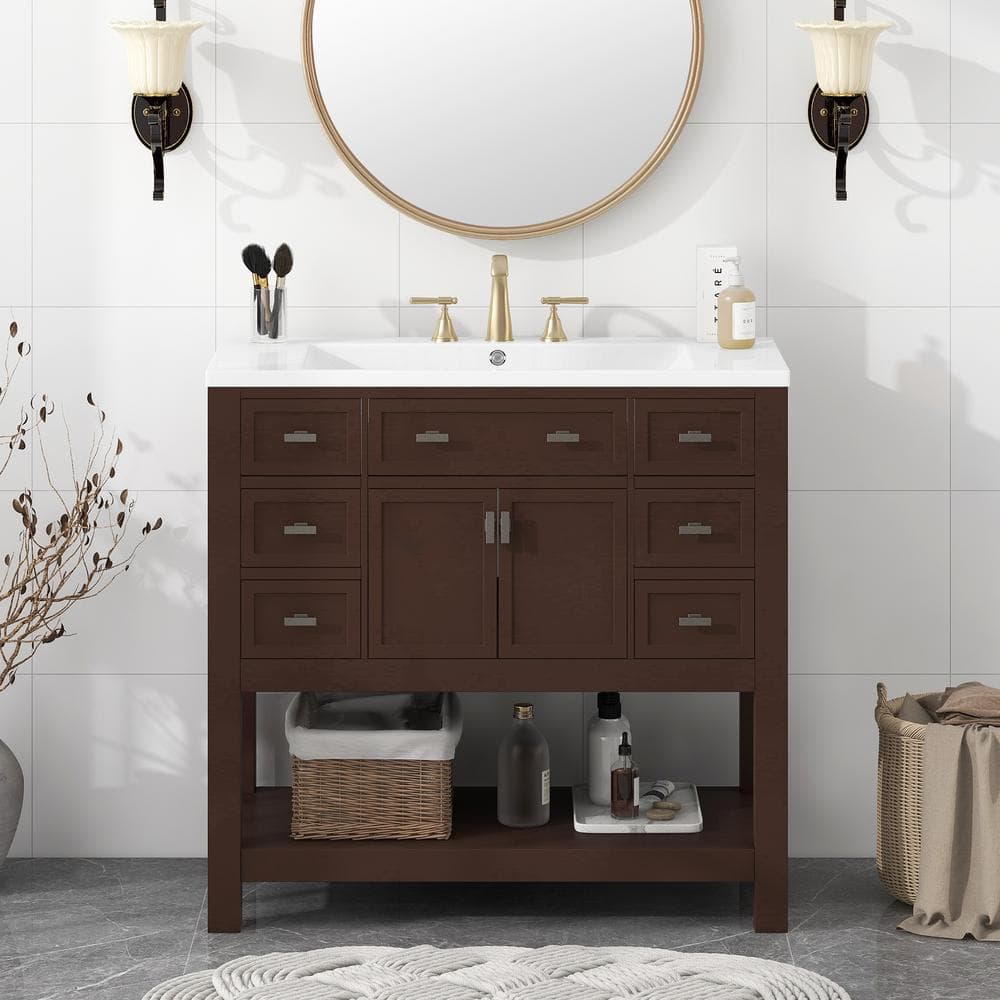 Xspracer Victoria 35 in. W. x 18 in. D x 34 in. H Freestanding Single ...