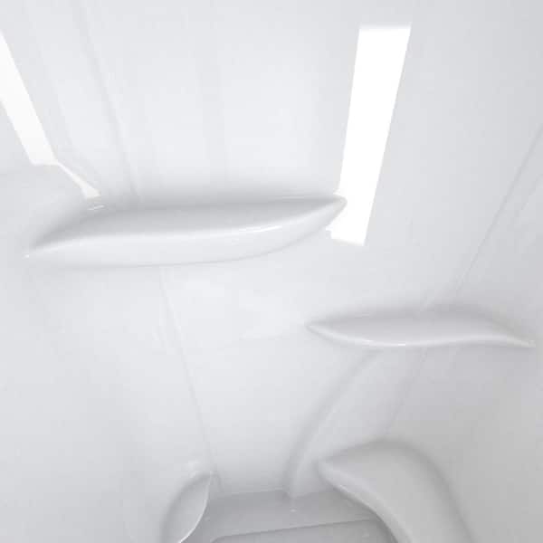 Lomita 4836 Steam Shower Enclosure in White, Left Drain, Brushed Nickel