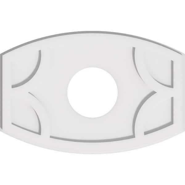 Ekena Millwork 22 in. W x 14-5/8 in. H x 6 in. ID x 1 in. P Kailey Architectural Grade PVC Contemporary Ceiling Medallion