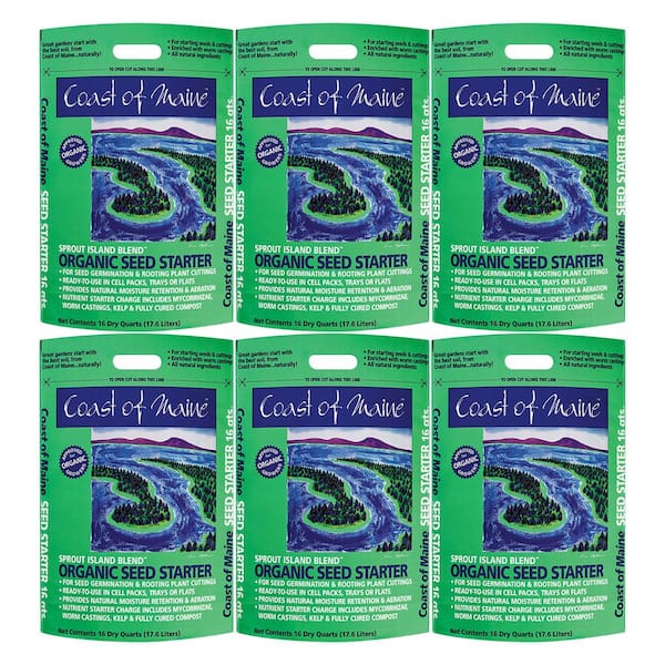 Coast of Maine Organic Seed Starter for Root Plant Cuttings, 16 qt. (6-Pack)