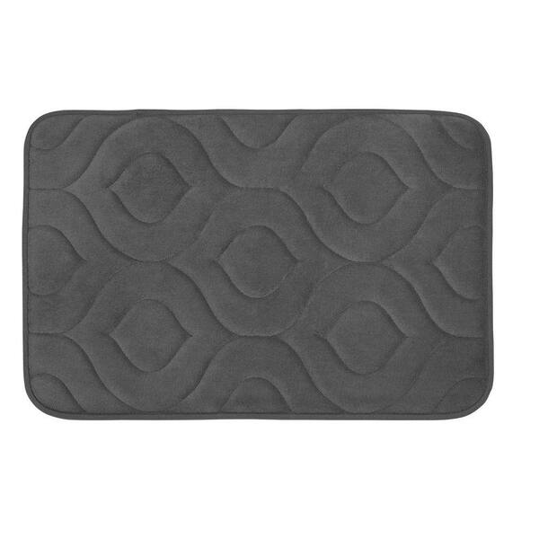 BounceComfort Naoli Dark Gray 20 in. x 30 in. Memory Foam Bath Mat