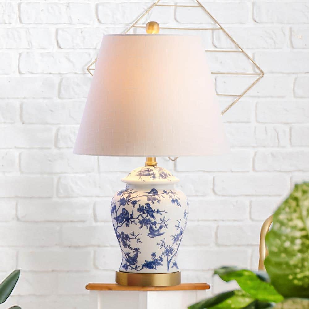 Penelope 22" Chinoiserie Blue and White LED Table Lamp