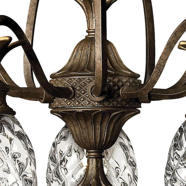 HINKLEY - Plantation 5-Light Pearl Bronze Shaded Chandelier