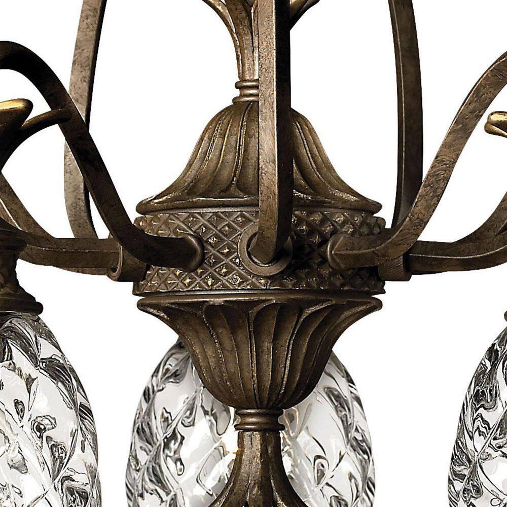 Pearl Bronze 5-Light Chandelier with Clear Optic Glass