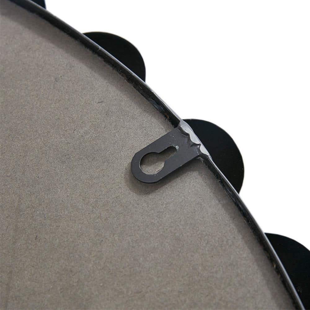 36" Round Black Beaded Frame Wall Mirror