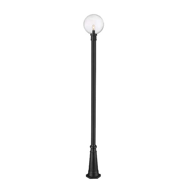 Unbranded Laurent 1-Light Black Aluminum Hardwired Outdoor Weather Resistant Post Light Set with no Bulb Included