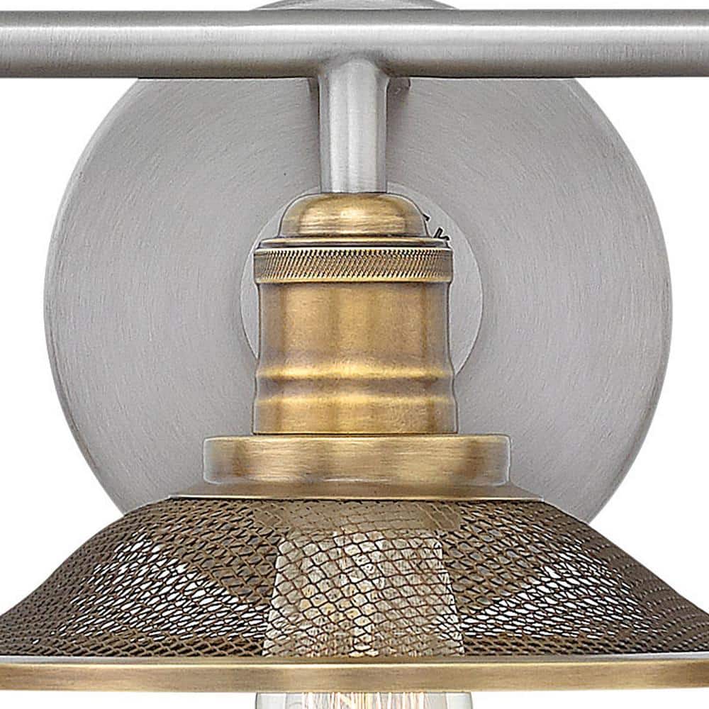 Rigby Industrial Antique Nickel 3-Light Dimmable Bath Vanity Fixture