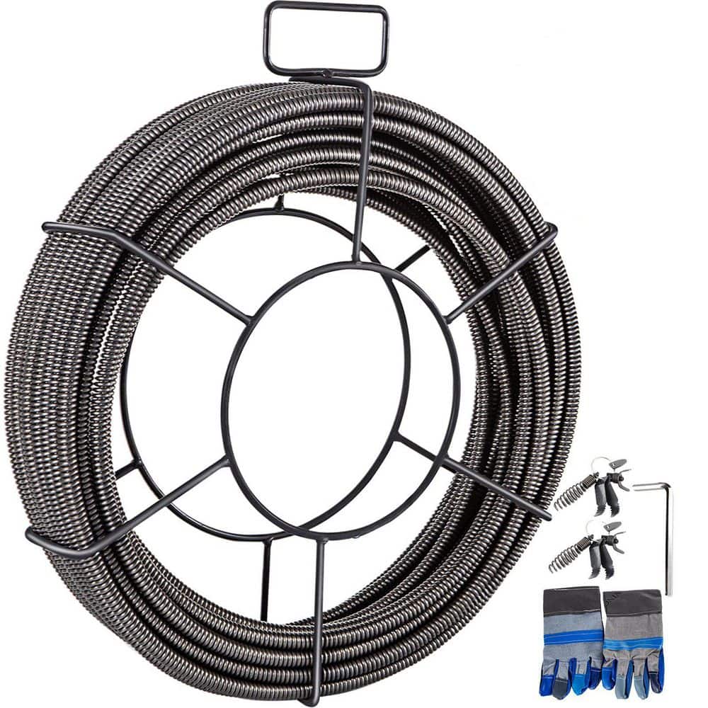 "100 ft x 3/8 in. Solid Core Steel Drain Cleaning Cable with 4 Cutter for 2"" to 4"" Pipes for Sink, Floor Drain, Toilet" price history on PriceWatchPro