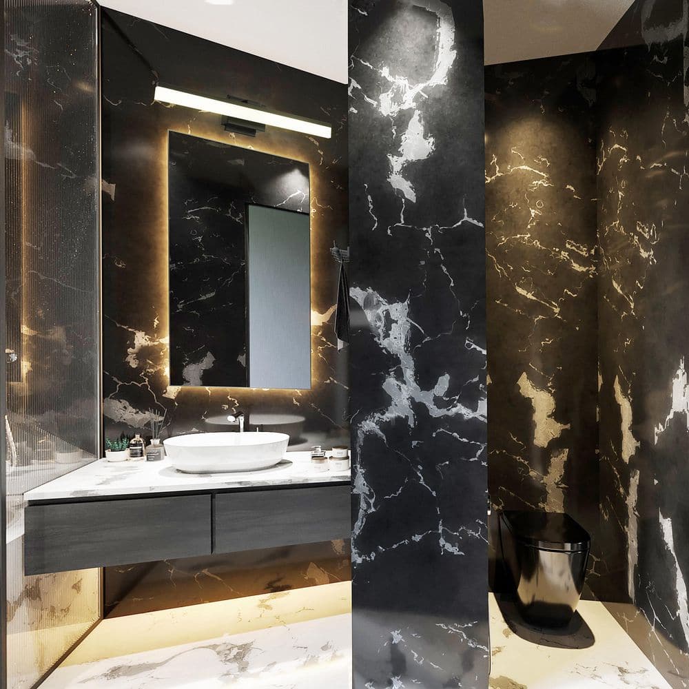 Palmital 23.46" Black Acrylic LED Vanity Light
