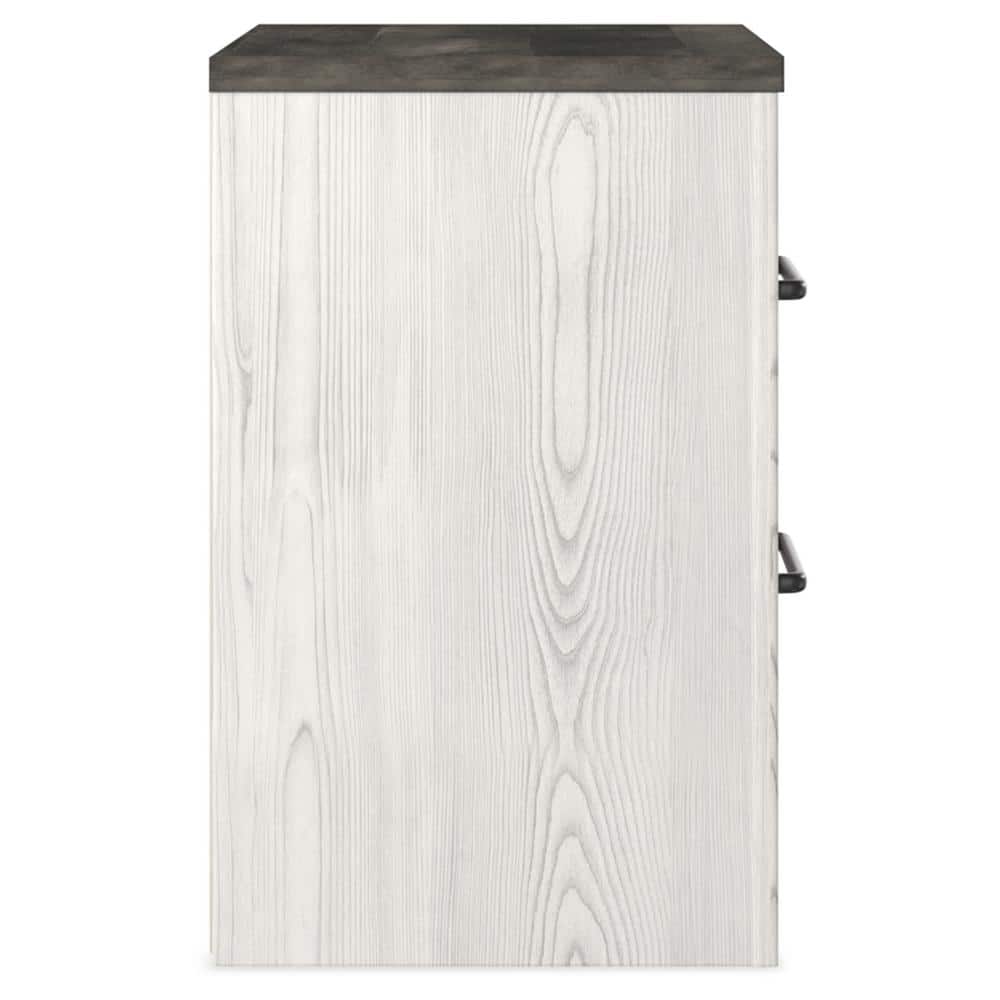 Transitional Gray and White 2-Drawer Nightstand