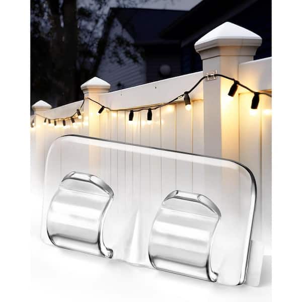 26-Piece Heavy Duty Light Hook with Waterproof Adhesive Strips, Hooks for Outdoor String Lights Clips