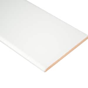 White Glossy Bullnose 4 in. x 16 in. Glossy Ceramic Wall Tile (13.33 lin. ft./Case)