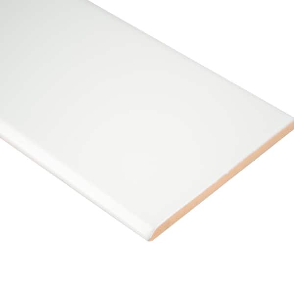 MSI Domino White Bullnose 4 in. x 16 in. Glossy Ceramic Wall Tile  (13.33 linear ft./Case)