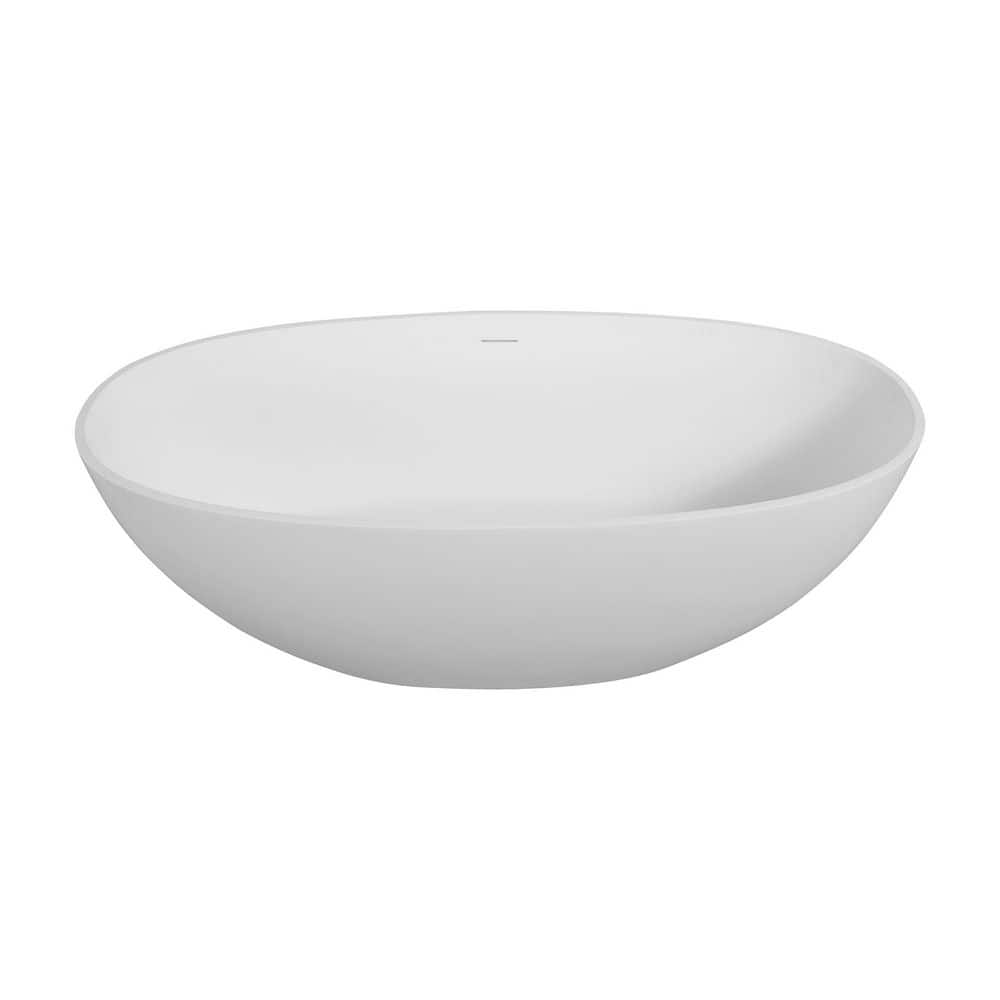 64.96 in. x 29.53 in. Freestanding Flat Bottom Soaking Bathtub with Drain in White price history on PriceWatchPro