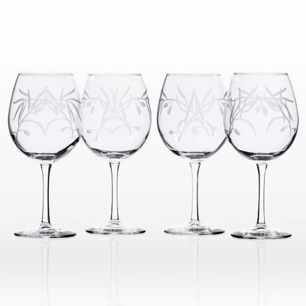 Rolf Glass Olive Branch Clear 18 oz. Balloon Wine Glass (Set of 4)