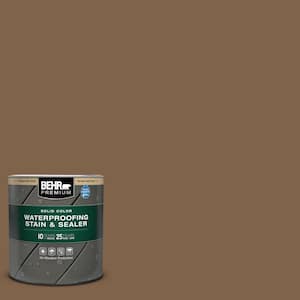 1 qt. #SC-109 Wrangler Brown Solid Color Waterproofing Exterior Wood Stain and Sealer
