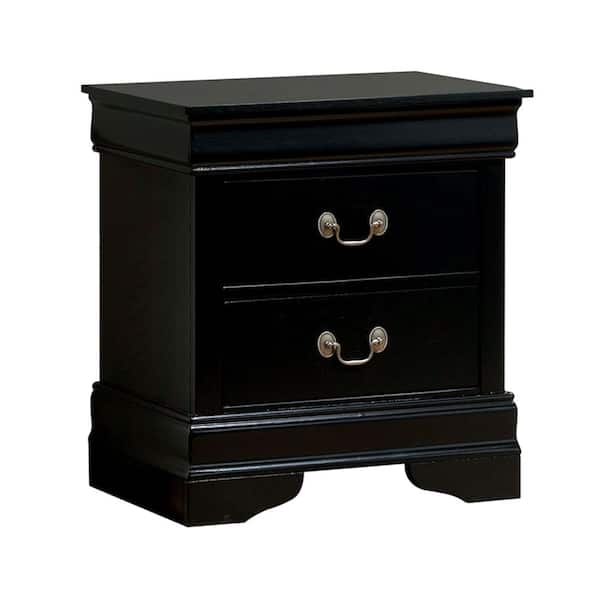 Louis Philippe Iii 2-Drawer Brown Nightstand 23.75 in. x 21.63 in. x 15.75 in.