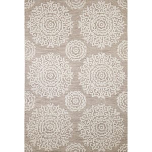 Verona Biscuit 5 ft. x 8 ft. (5 ft. x 7 ft. 6 in.) Geometric Transitional Area Rug