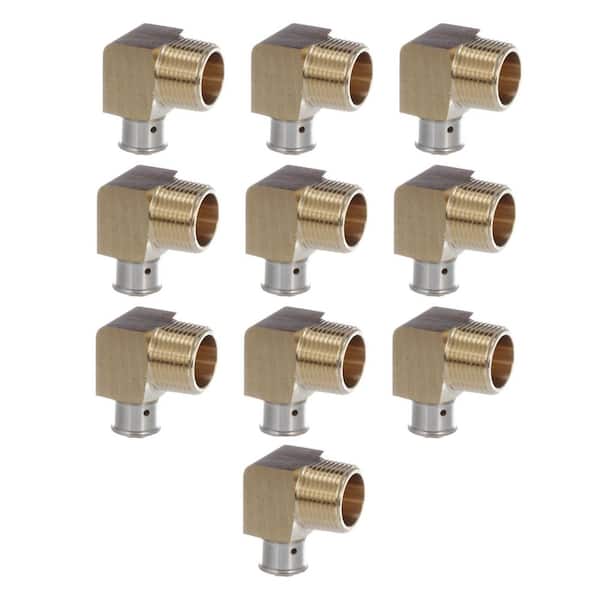 Viega PureFlow 1/2 in. Press x 3/4 in. MPT Zero Lead Bronze 90° Elbow (10-pack)