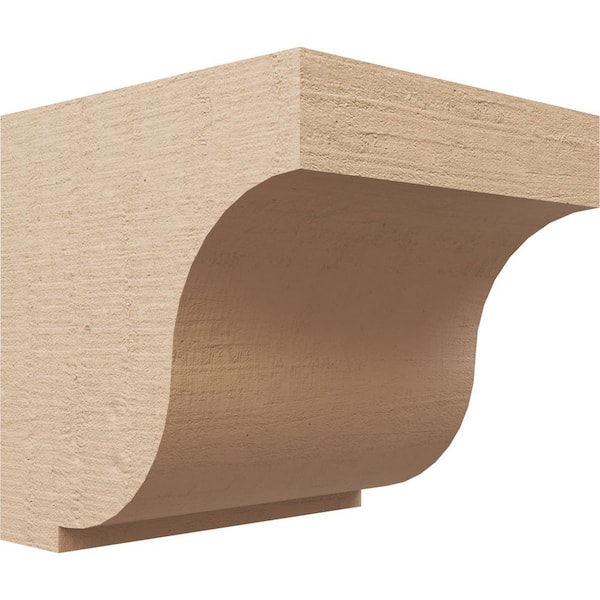 Ekena Millwork 9 in. x 9 in. x 9 in. Wide Van Buren Rough Cedar Woodgrain TimberThane Corbel, Primed Tan