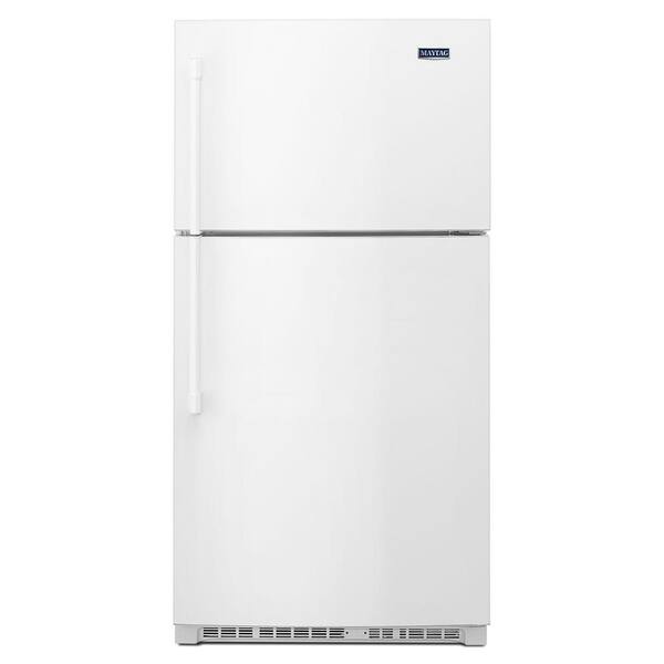 Maytag 21 cu. ft. Top Freezer Refrigerator in White with EVEN AIR Cooling Tower