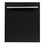 ZLINE 24" Black Matte Top Control Dishwasher with Stainless Steel Tub and Modern Style Handle, 40dBa