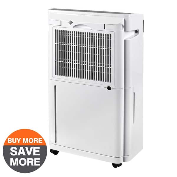 Edendirect 50 pt. 4500 sq. ft. Dehumidifier with Large Bucket for Home in White, with Drain Hose, Child Lock, Wind Swing Adjustable