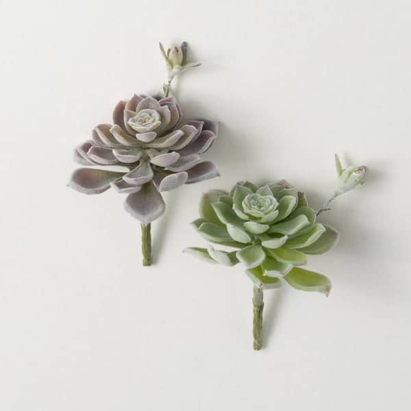 SULLIVANS 7 in. Artificial Houseleek Succulent Pick Set of 2