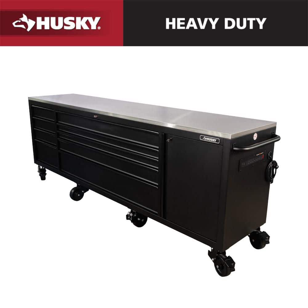 Husky 108 in. W x 24 in. D 9-Drawer Heavy-Duty Mobile Workbench