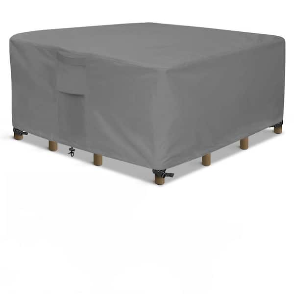 Waterproof Outdoor Patio Dining Table and Chairs Set Cover, Gray