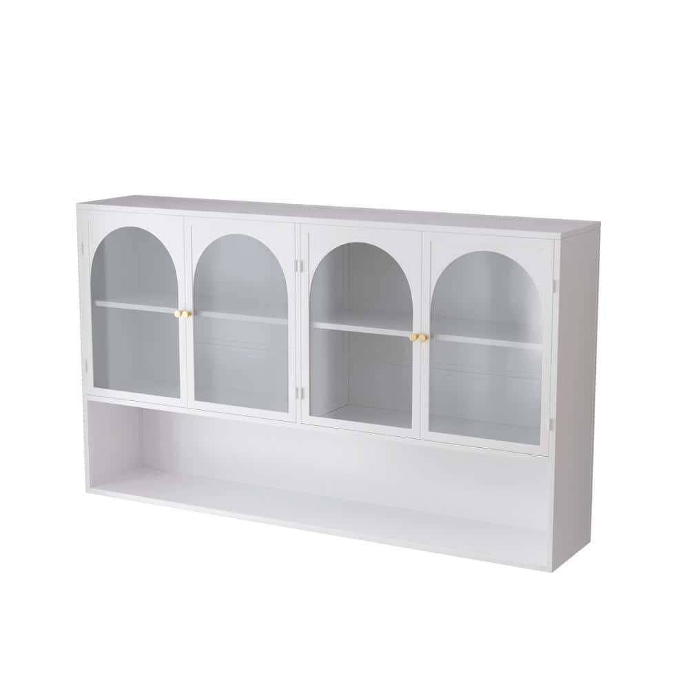 47.25 in. W x 9.05 in. D x 27.55 in. H Bathroom Storage Wall Cabinet in Whi