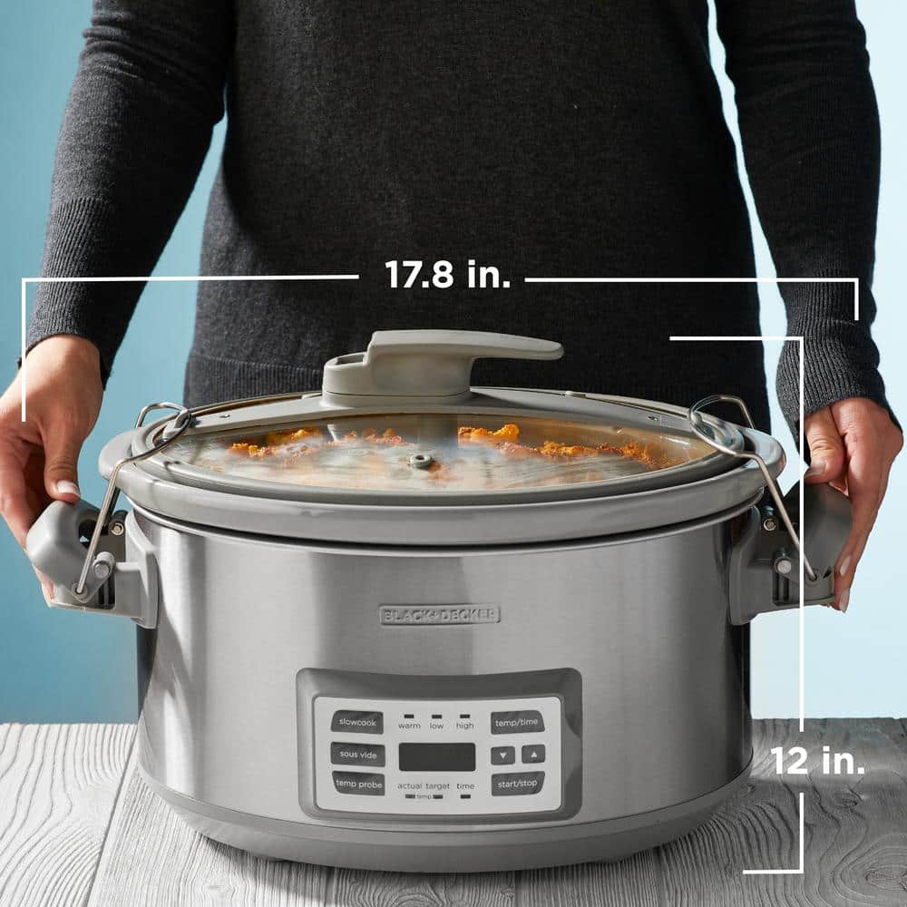 Stainless Steel 7-Quart Digital Slow Cooker with Timer and Display
