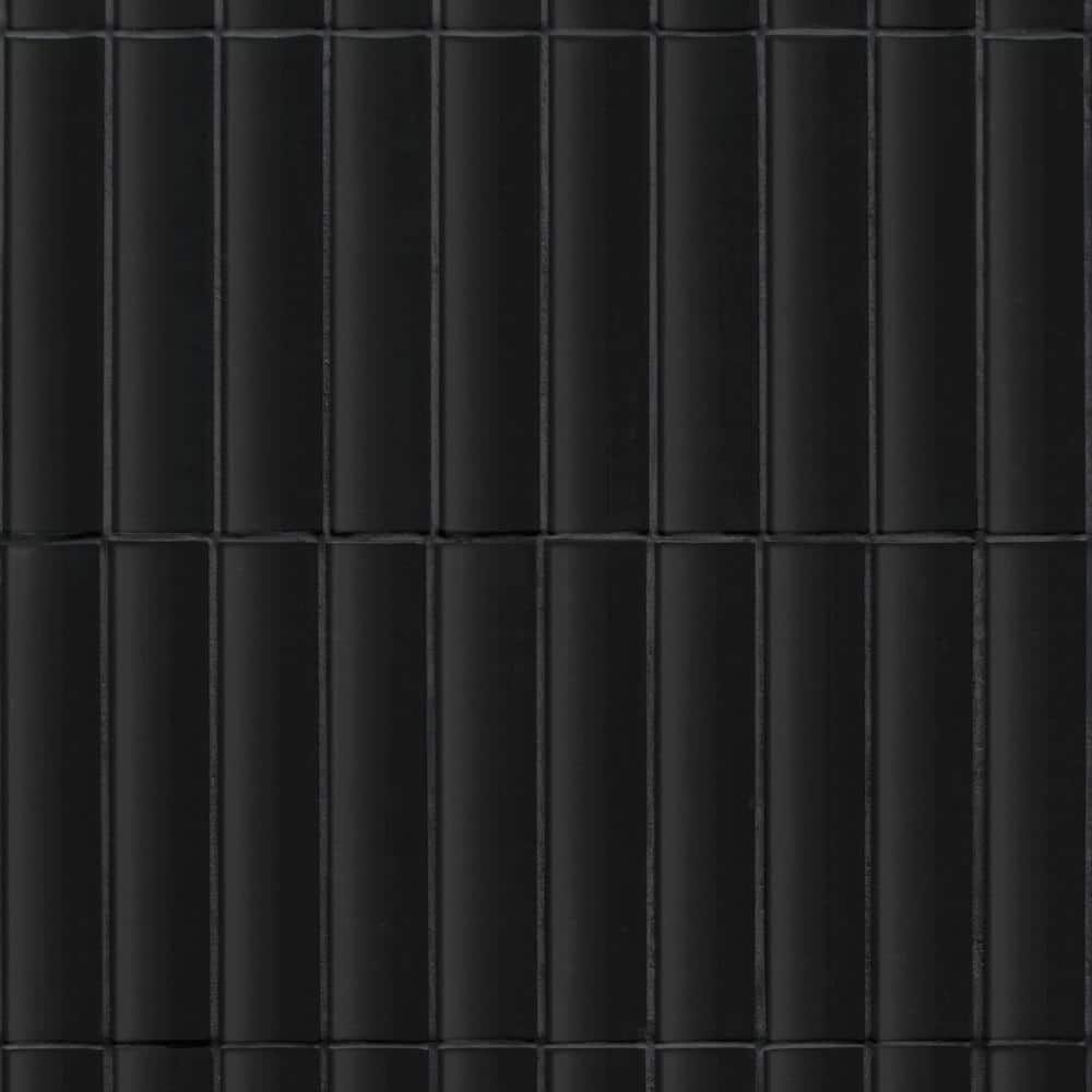12.52" x 11.89" Black Honed Marble Mosaic Tile