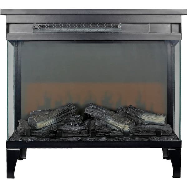 23.9 in. 1500-Watt Black 5000 BTU Freestanding Electric Fireplace Utility Convection Infrared Space Heater