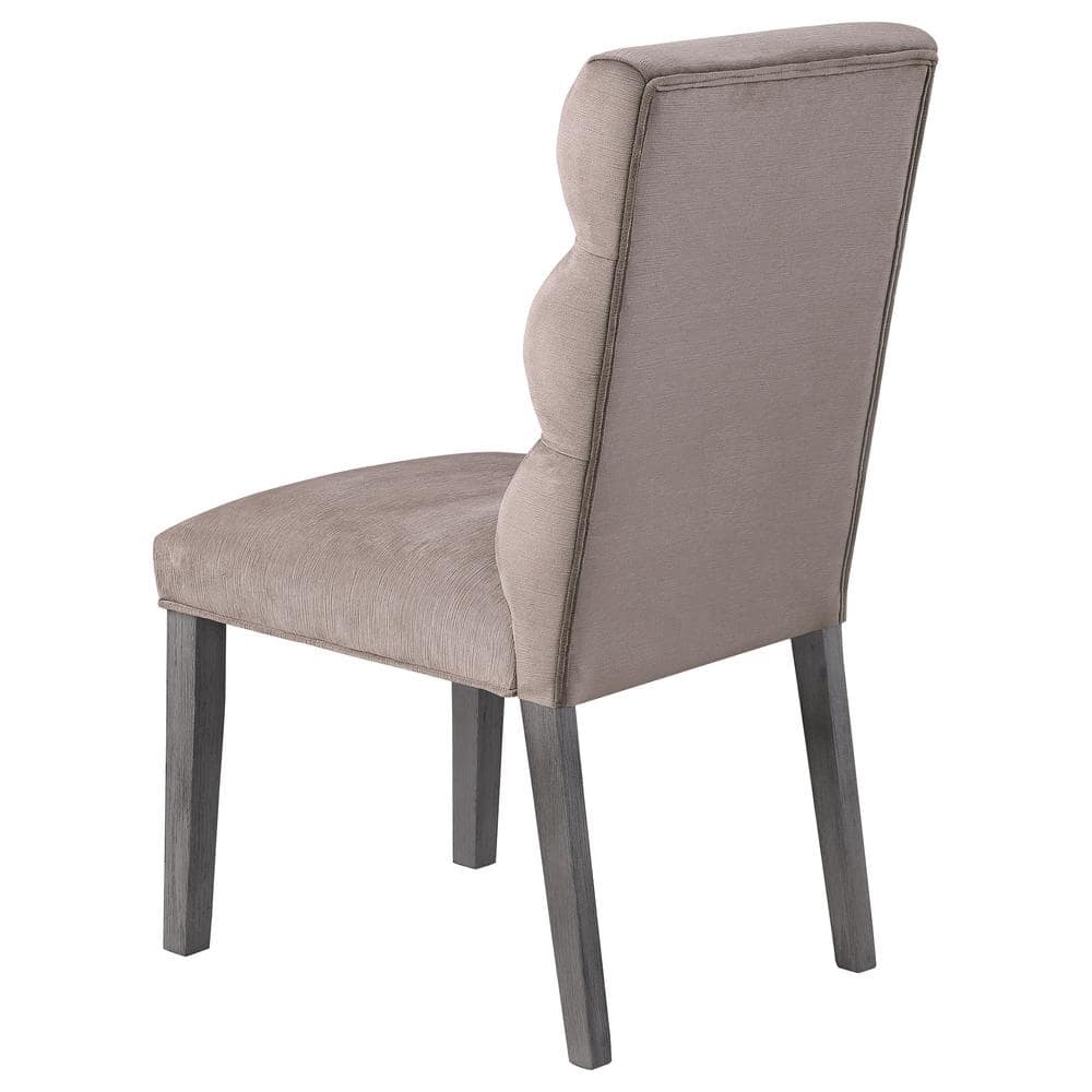 Ash Gray High-Back Upholstered Side Chair Set