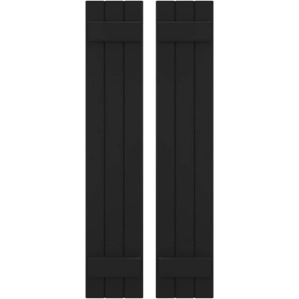 10-1/2 in. W x 55 in. H Americraft 3-Board Exterior Real Wood Joined Board and Batten Shutters in Black price history on PriceWatchPro