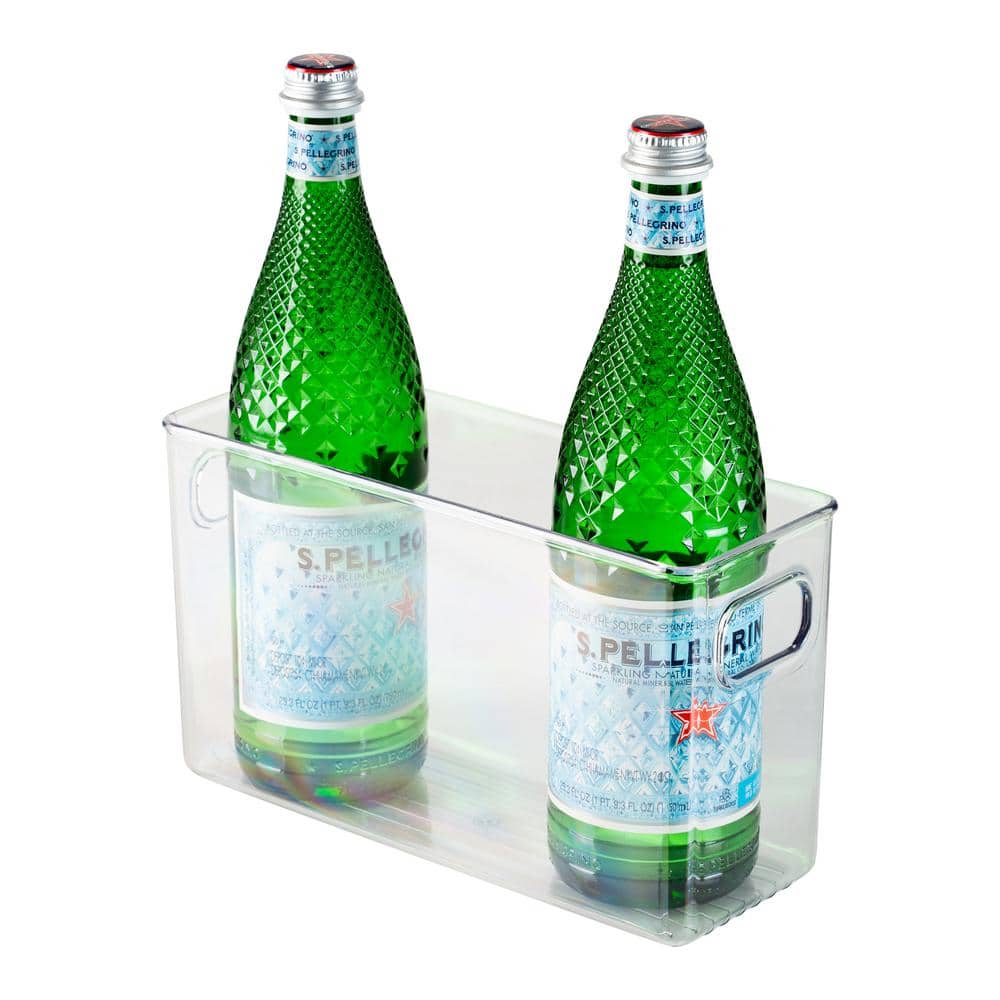 Clear Rectangular Tall Kitchen Storage Bin with Handles