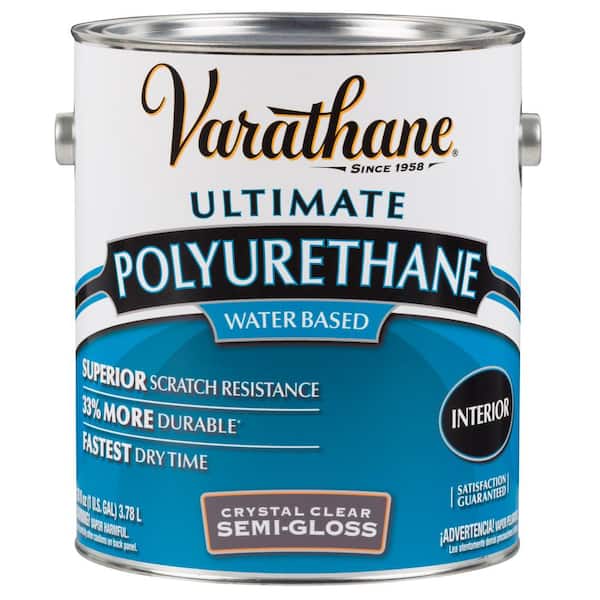 Varathane 1 gal. Clear Semi-Gloss Water-Based Interior Polyurethane (2-Pack)