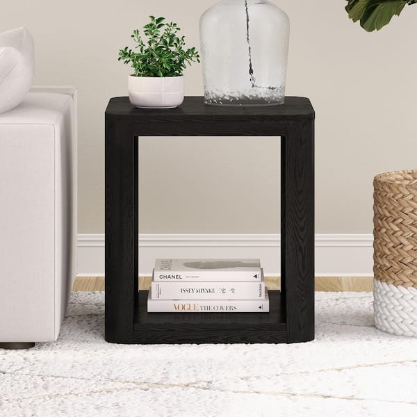 Meyer&Cross Kellan 20 in. Black Grain Square MDF Top End Table