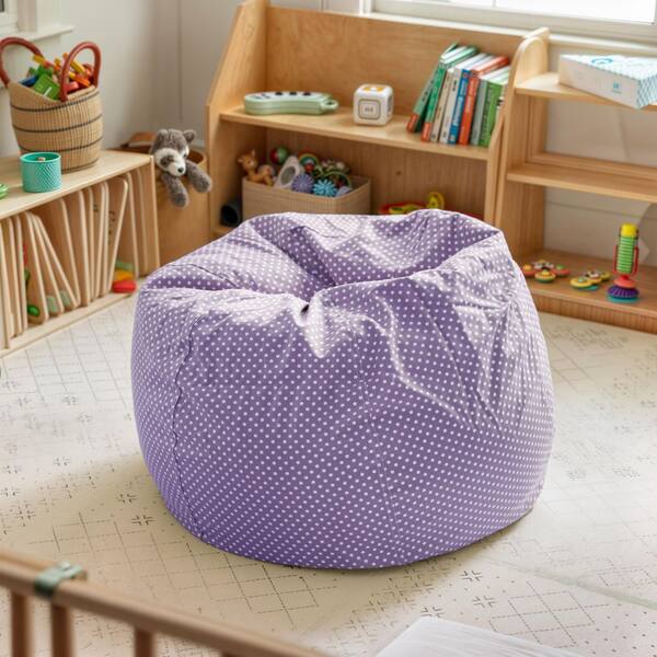Flash Furniture Dillon Small Cotton Lavender Dot Refillable Bean
