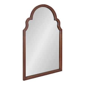 Hogan 24.00 in. W x 36.00 in. H Walnut Brown Arch Modern Framed Decorative Wall Mirror