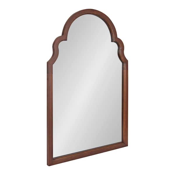Kate and Laurel Hogan 24.00 in. W x 36.00 in. H Walnut Brown Arch Modern Framed Decorative Wall Mirror
