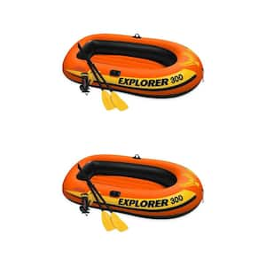 Explorer 300 Fishing 3-Person Inflatable Raft Boat (2-Pack)