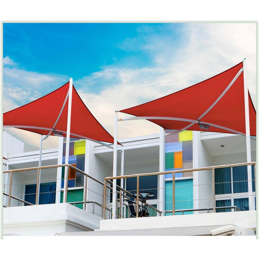 Large Red High-Density Polyethylene Patio Sun Shade Sail