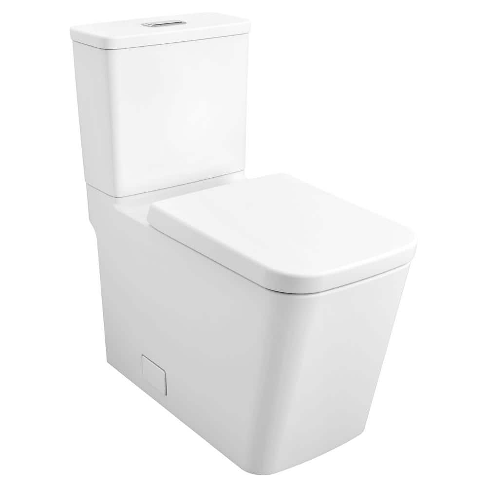 Alpine White Dual Flush Elongated Modern Toilet with Seat
