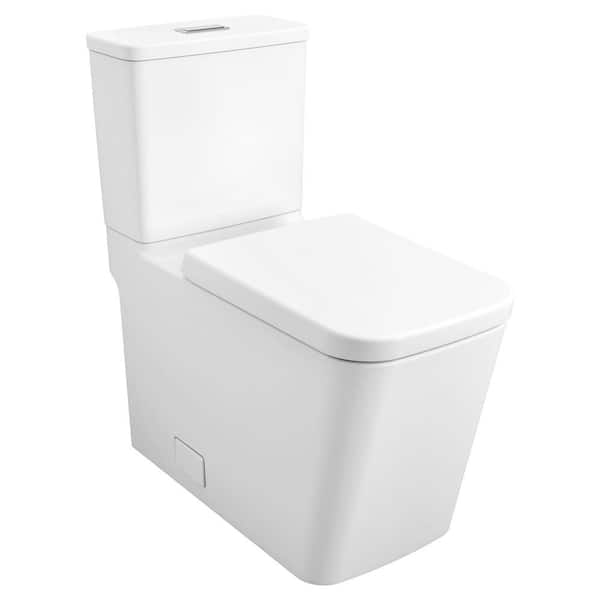 GROHE 39661000 Eurocube Alpine White Two-Piece Dual Flush Right Height Elongated Toilet with Seat